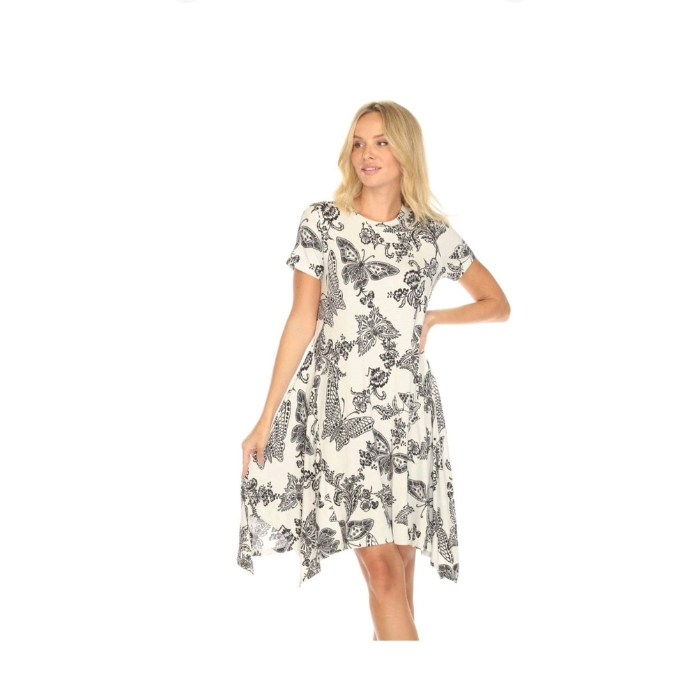 Johnny Was Los Angeles NWT Dress Womens XS Janie Favorite Short Hankerchief Hem